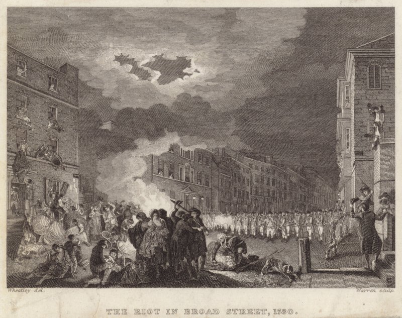Rivolta in Broad Street nel 1780 da Francis Wheatley