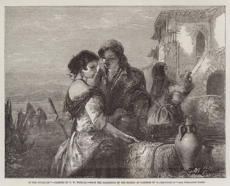 Alla fontana, dalla mostra della Society of Painters in Water-Colours da Francis William Topham