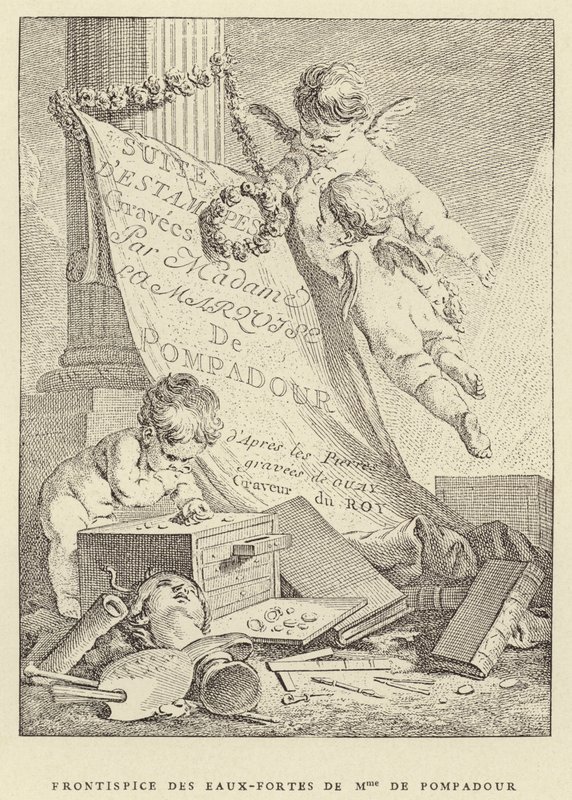 Frontespizio delle acqueforti di Madame de Pompadour da Francois (after) Boucher