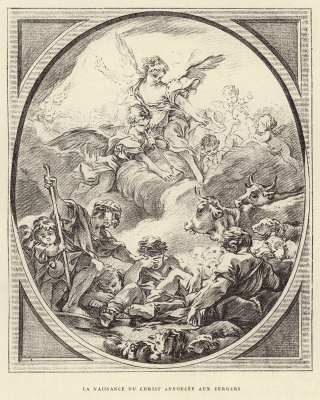La nascita di Cristo annunciata ai pastori da Francois (after) Boucher