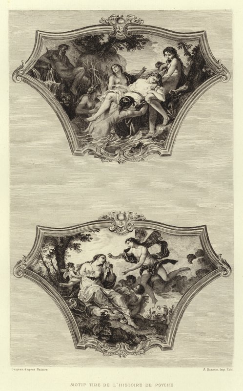 Motivo tratto dalla storia di Psiche (incisione) da Francois (after) Boucher