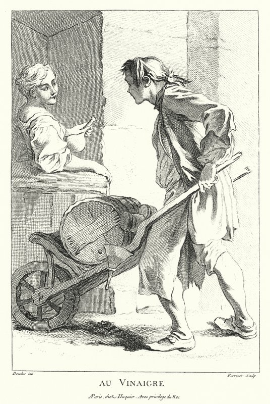 Venditore di aceto (incisione) da Francois (after) Boucher
