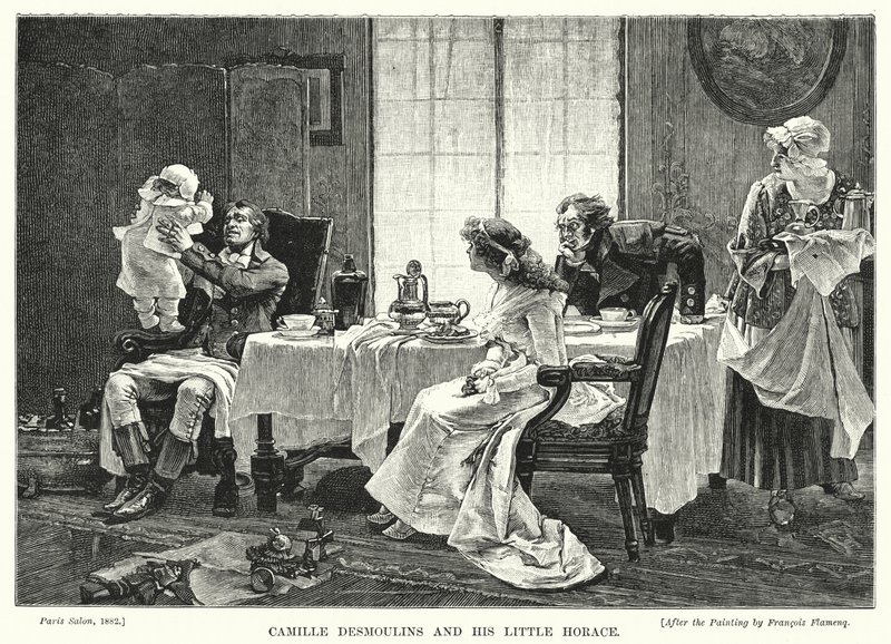 Camille Desmoulins e il suo piccolo Horace da Francois Flameng