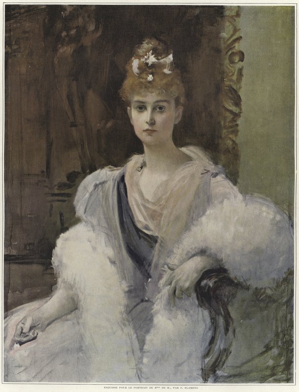 Schizzo per un ritratto di Mme de M da Francois Flameng
