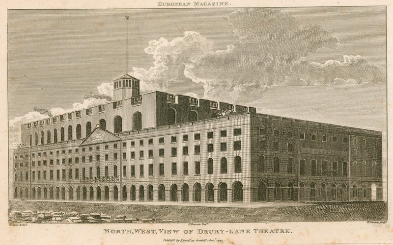 Vista nord-ovest del Drury Lane Theatre, Londra da Francois Louis Thomas Francia