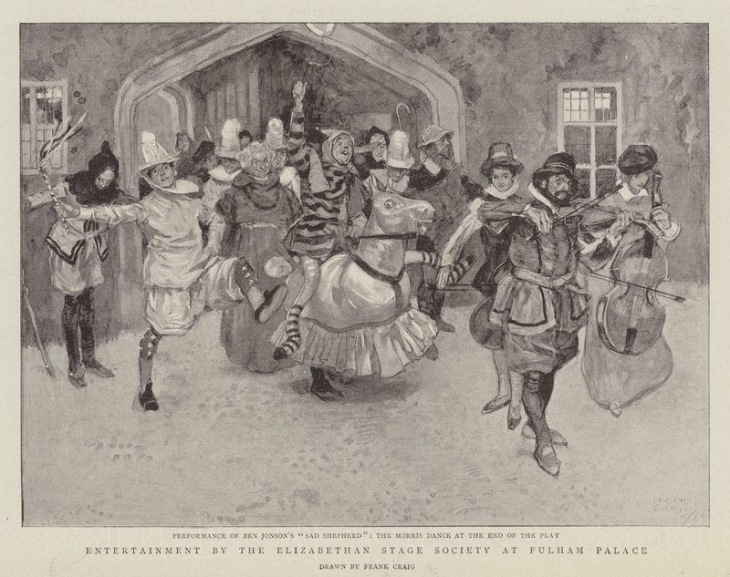 Intrattenimento della Elizabethan Stage Society a Fulham Palace da Frank Craig