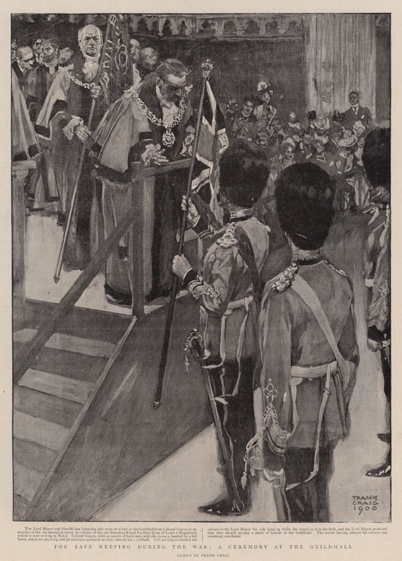 Per la sicurezza durante la guerra, una cerimonia alla Guildhall da Frank Craig