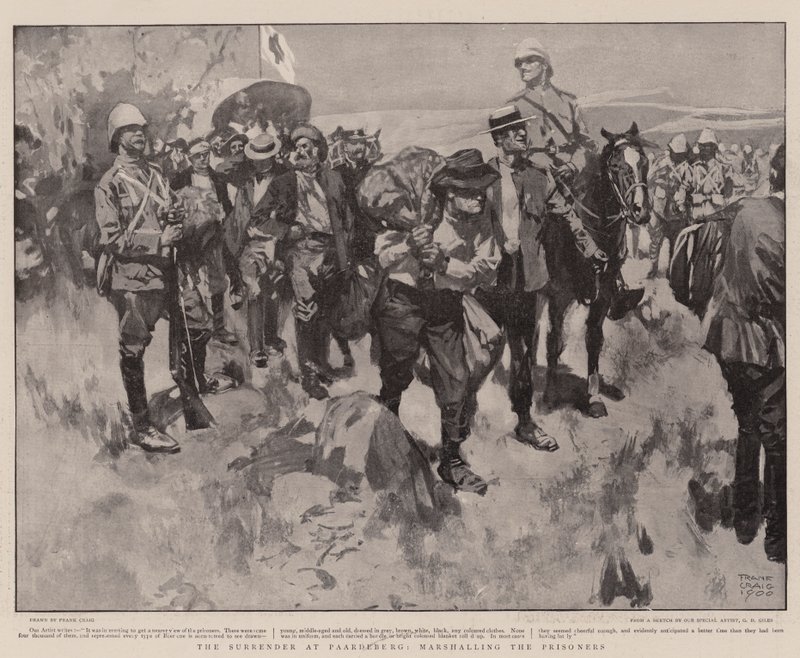 La Resa a Paardeberg, radunando i Prigionieri da Frank Craig