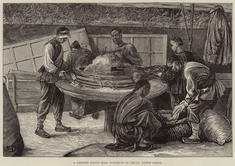 Un mulino a farina cinese, Provincia di Chi-Li, Cina del Nord da Frank Dadd
