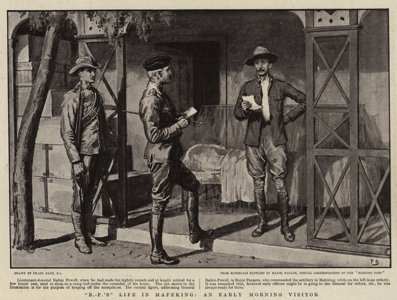 La vita di B-P a Mafeking, un visitatore mattutino da Frank Dadd