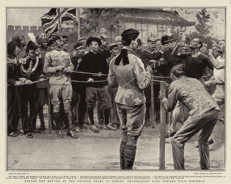 Prima del ritorno della corte cinese a Pechino, celebrazione del compleanno di Re Edoardo VII da Frank Dadd