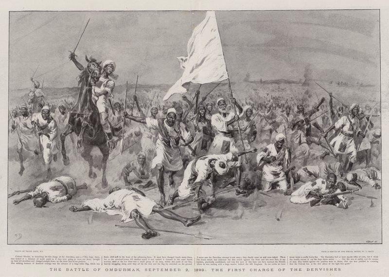 La battaglia di Omdurman, 2 settembre 1898, il primo assalto dei Dervisci da Frank Dadd