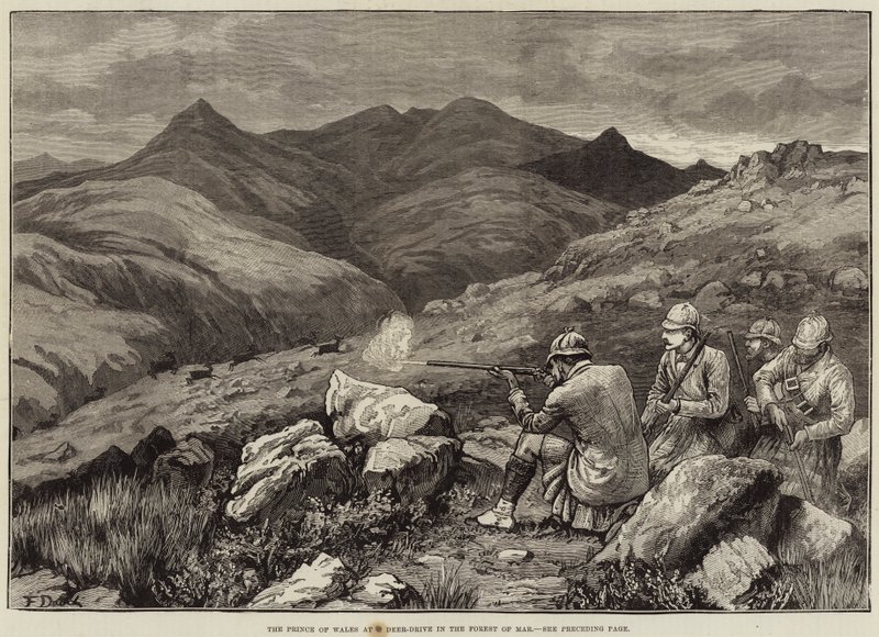Il Principe di Galles alla caccia di cervi nella Foresta di Mar da Frank Dadd