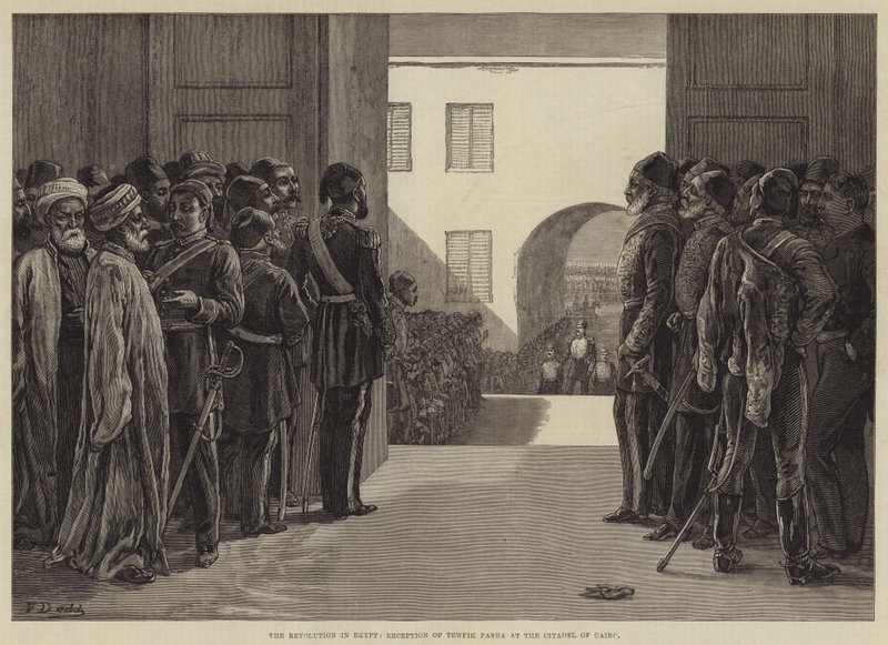 La rivoluzione in Egitto, ricevimento di Tewfik Pasha alla Cittadella del Cairo da Frank Dadd