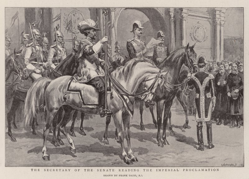 Il segretario del Senato che legge il proclama imperiale da Frank Dadd