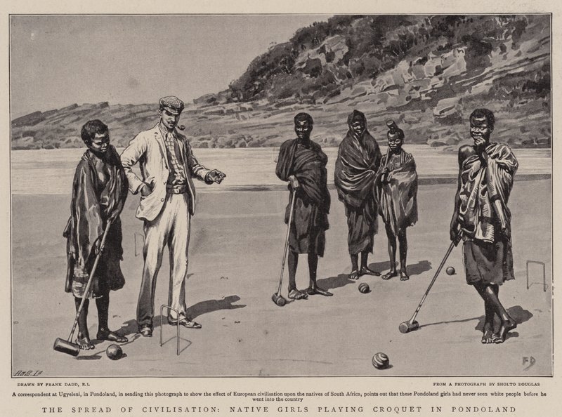 La diffusione della civiltà, Ragazze native che giocano a croquet a Pondoland da Frank Dadd
