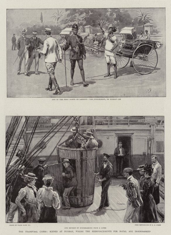 La crisi del Transvaal, scene a Durban, dove vengono sbarcati i rinforzi per il Natal da Frank Dadd