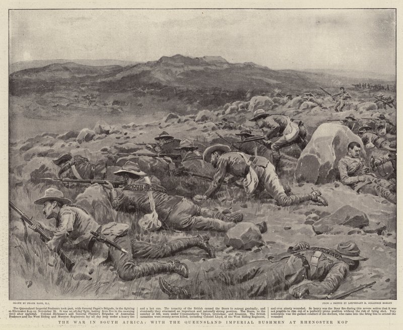 La Guerra in Sudafrica, con i Bushmen Imperiali del Queensland a Rhenoster Kop da Frank Dadd