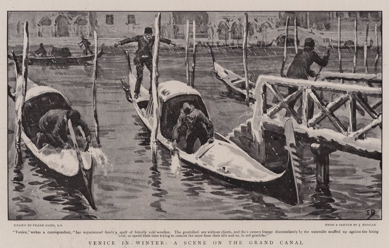 Venezia in inverno, una scena sul Canal Grande da Frank Dadd