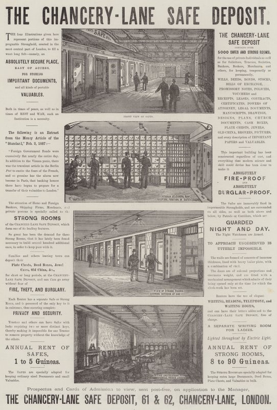 Pubblicità, The Chancery-Lane Safe Deposit da Frank Watkins