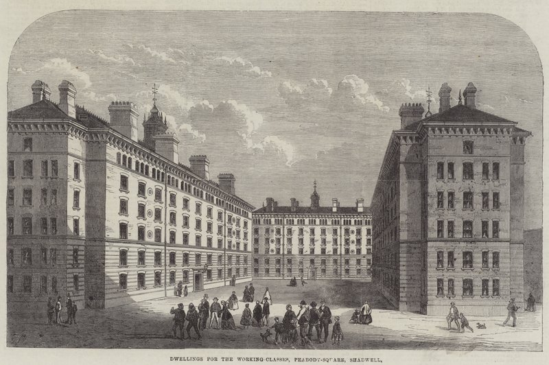 Abitazioni per la classe operaia, Peabody-Square, Shadwell da Frank Watkins