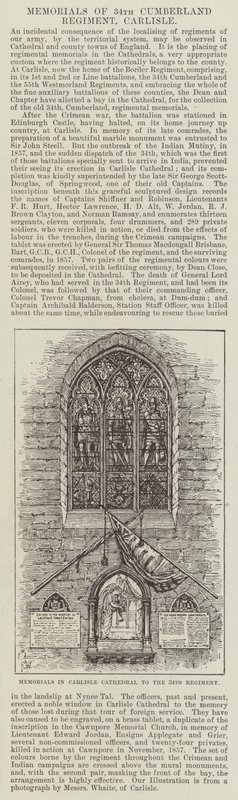 Memoriali nella Cattedrale di Carlisle al 34° Reggimento da Frank Watkins