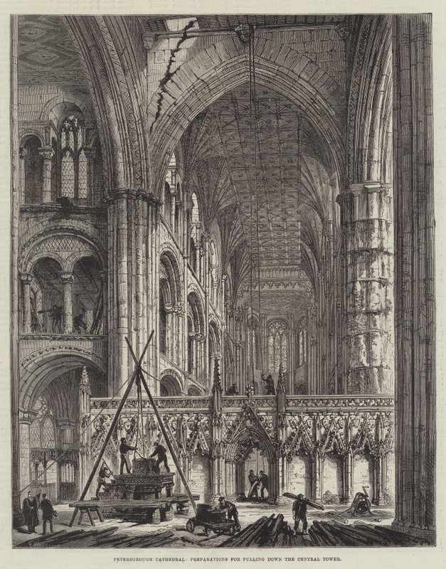 Cattedrale di Peterborough, preparativi per abbattere la torre centrale da Frank Watkins