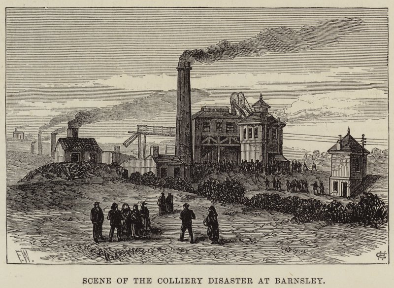 Scena del disastro della miniera a Barnsley da Frank Watkins