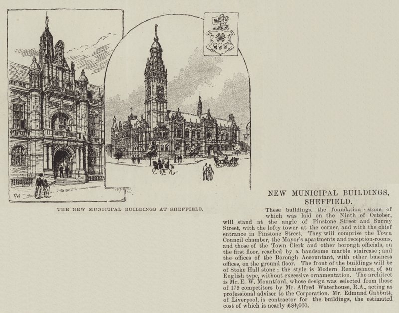 I nuovi edifici municipali a Sheffield da Frank Watkins