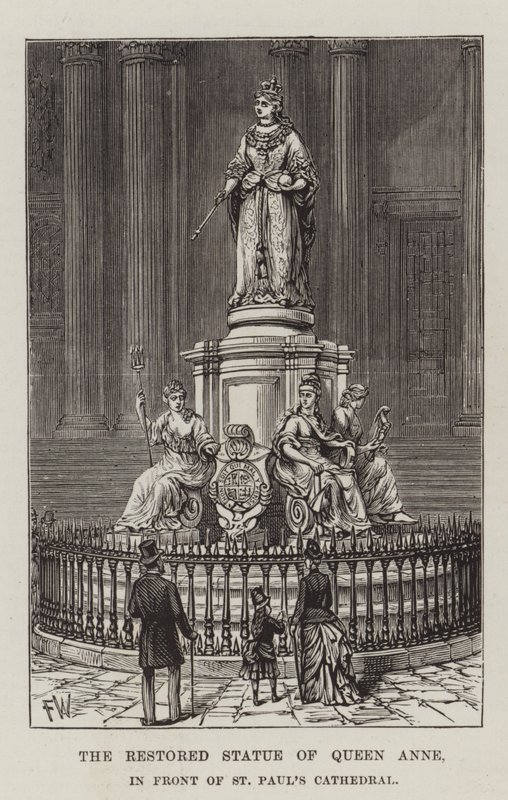La statua restaurata della regina Anna, davanti alla Cattedrale di St. Paul da Frank Watkins