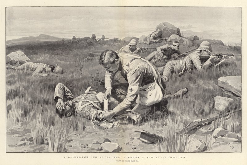 Un eroe non combattente al fronte, un chirurgo al lavoro in prima linea da Frank Dadd