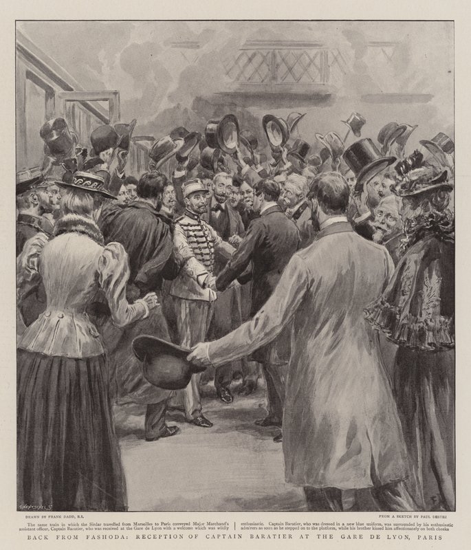 Ritorno da Fashoda, ricevimento del capitano Baratier alla Gare de Lyon, Parigi da Frank Dadd