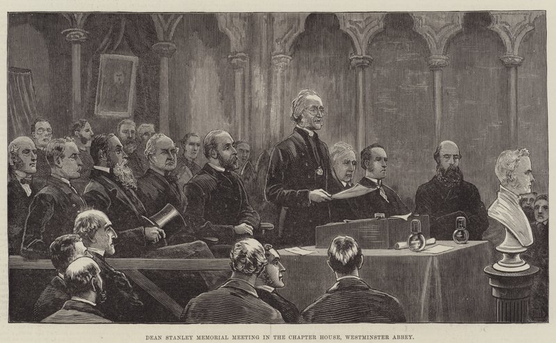 Riunione commemorativa di Dean Stanley nella Chapter House, Westminster Abbey da Frank Dadd
