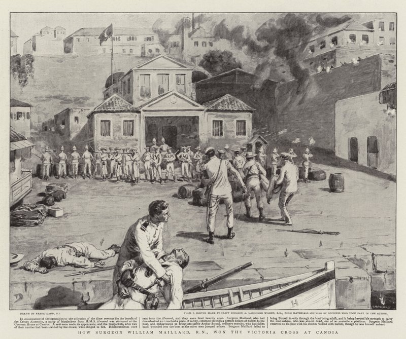 Come il chirurgo William Maillard, RN, ha vinto la Victoria Cross a Candia da Frank Dadd