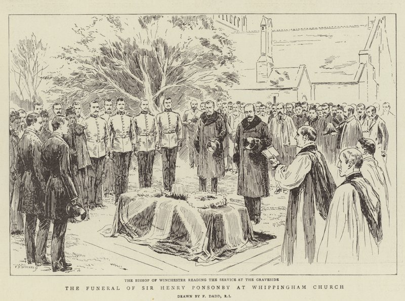 Il funerale di Sir Henry Ponsonby alla chiesa di Whippingham da Frank Dadd