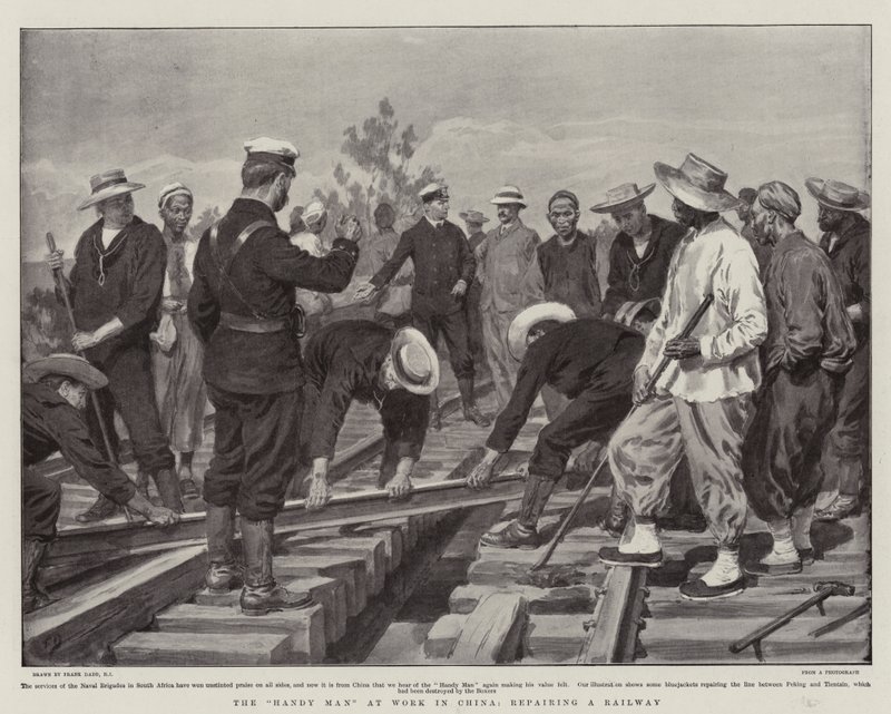 Il Tuttofare al Lavoro in Cina, Riparando una Ferrovia da Frank Dadd