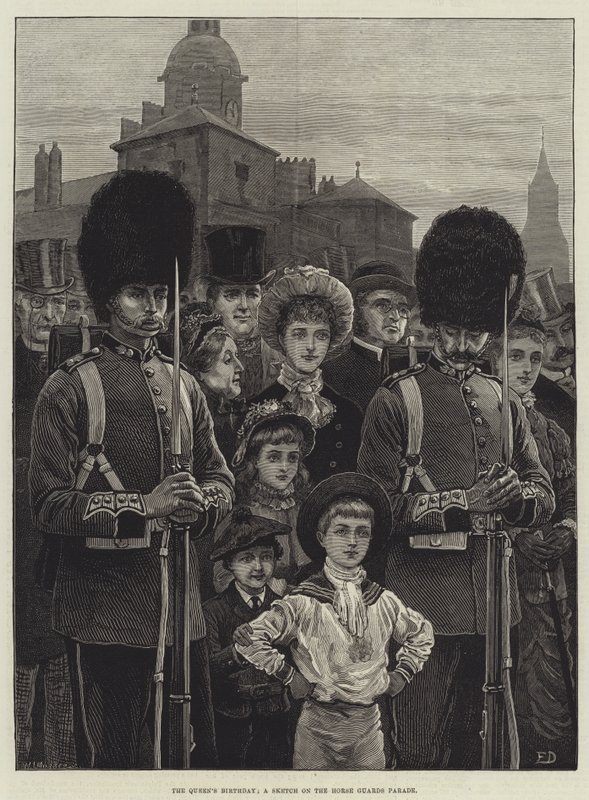 Il compleanno della regina, uno schizzo alla parata delle Guardie a Cavallo da Frank Dadd