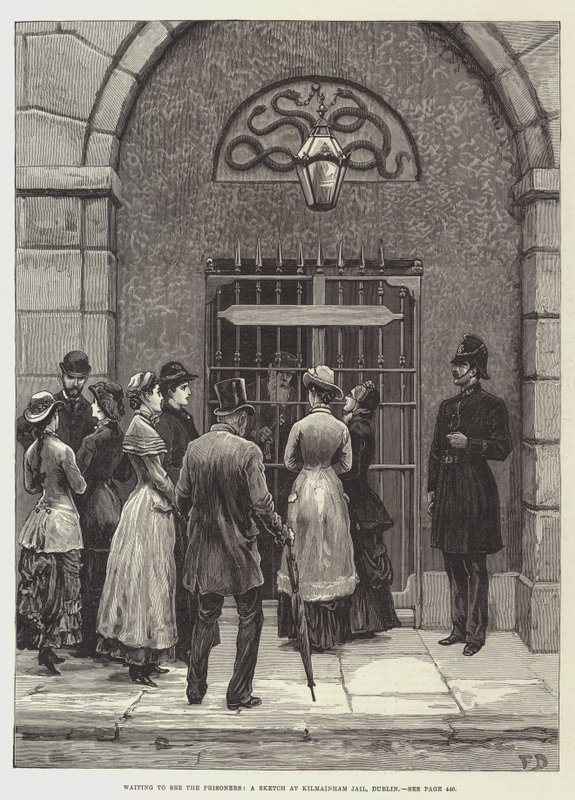 In attesa di vedere i prigionieri, uno schizzo alla prigione di Kilmainham, Dublino da Frank Dadd