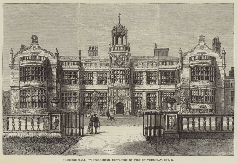 Ingestre Hall, Staffordshire, distrutto dal fuoco giovedì, 12 ottobre da Frank Watkins