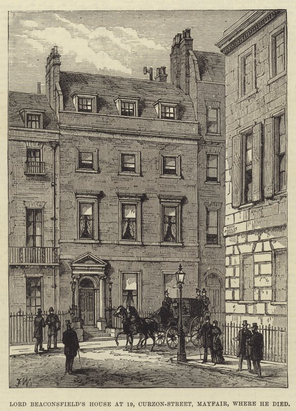 Casa di Lord Beaconsfield al 19 di Curzon-Street, Mayfair, dove è morto da Frank Watkins