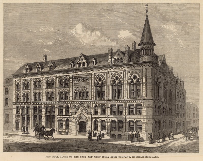Nuova Casa del Molo della East and West India Dock Company in Billiter Square da Frank Watkins