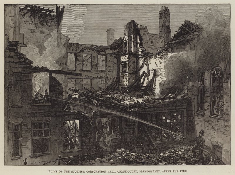 Rovine della Scottish Corporation Hall, Crane-Court, Fleet-Street, dopo l