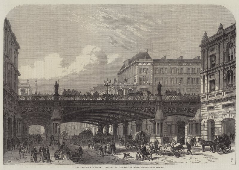 Il viadotto della valle di Holborn, in corso di costruzione da Frank Watkins