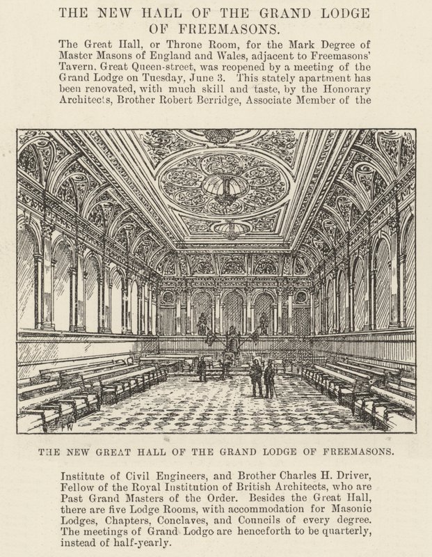 La nuova grande sala della Gran Loggia dei Massoni da Frank Watkins