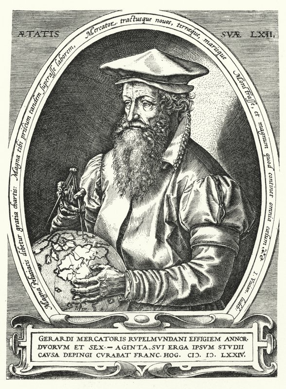 Gerardus Mercator, cartografo, geografo e cosmografo fiammingo da Franz (after) Hogenberg