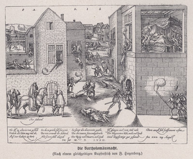 Il massacro della notte di San Bartolomeo, Parigi, Francia da Franz (after) Hogenberg
