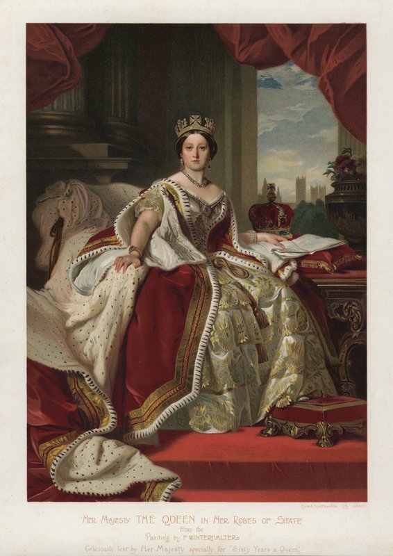 La regina Vittoria nei suoi abiti di stato da Franz Xaver  Winterhalter (after)