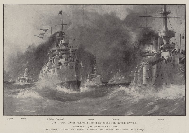I nostri visitatori navali russi, la flotta diretta verso le acque britanniche da Fred T. Jane
