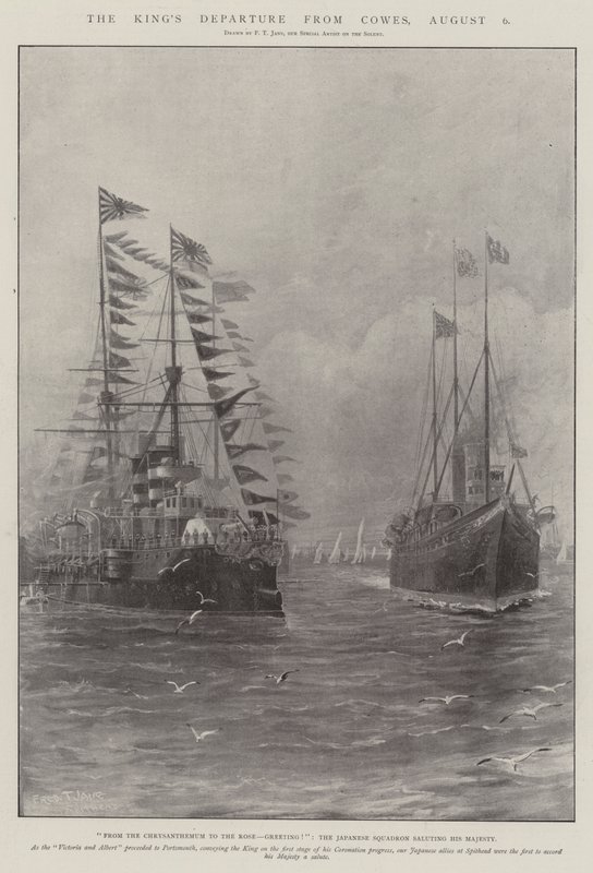 La partenza del re da Cowes, 6 agosto da Fred T. Jane