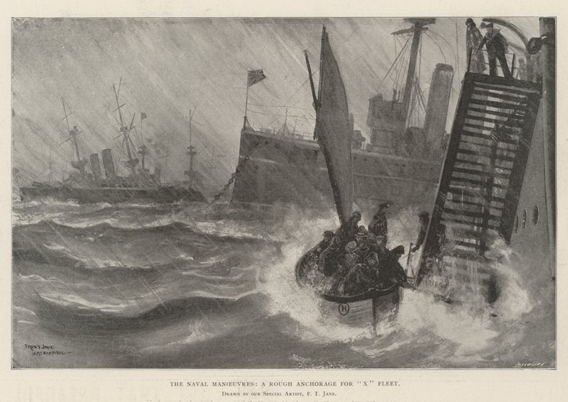 Le manovre navali, un ancoraggio difficile per la flotta X da Fred T. Jane